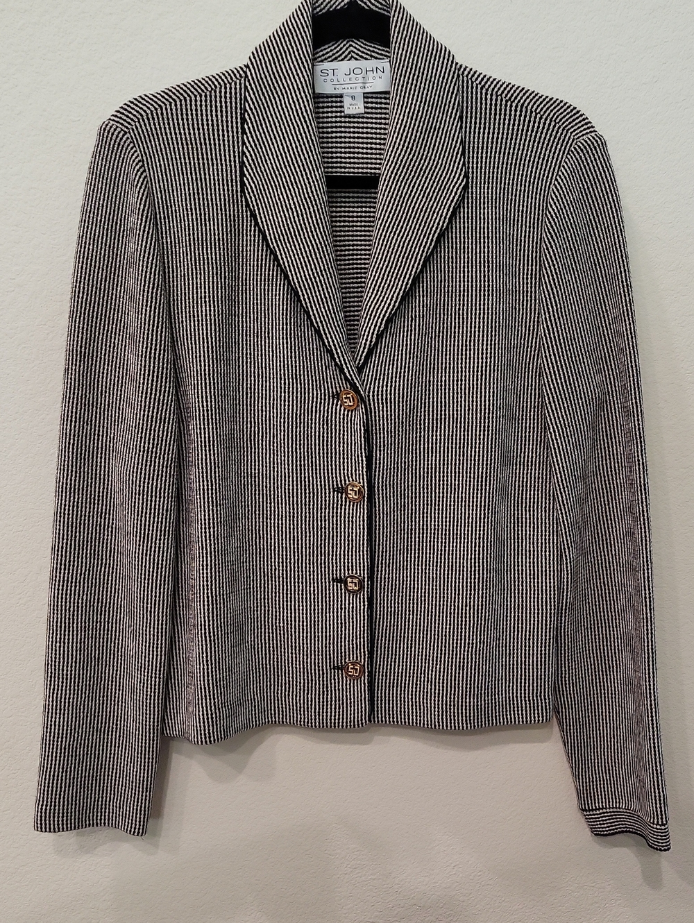 St. John Collection Striped Knit Blazer Size 8